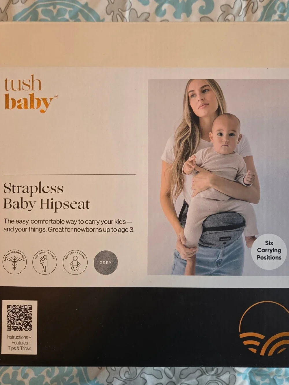 Tushbaby Grey Waist Pack - Hands-Free Hip Bag